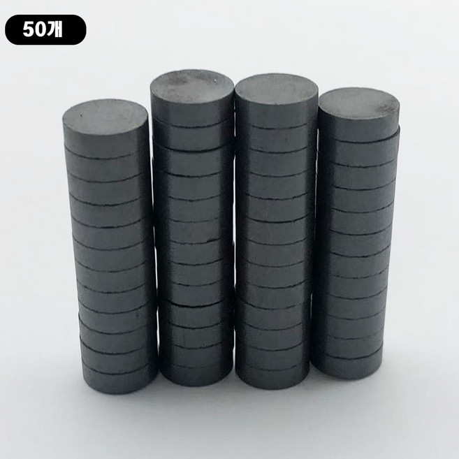 이방성 페라이트 원형자석 스탠다드자력 검정색 DIY 조립용 [제이스샷], FD10x3T, 상하착자, 50개