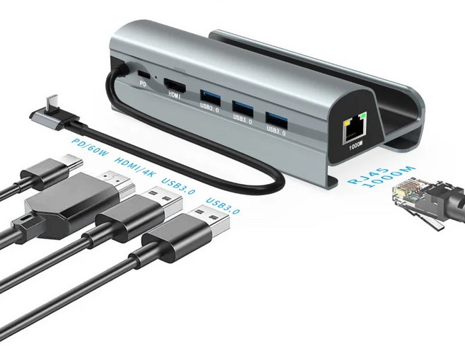 USB C허브 포트 확장 멀티 C 도킹 스테이션 스팀 데크용 4k HD 디스플레이 3.0 PD 충전 이더넷 게임 데크용133804