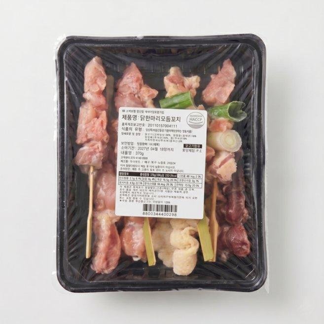 닭한마리 모듬꼬치 6종 370g 1개