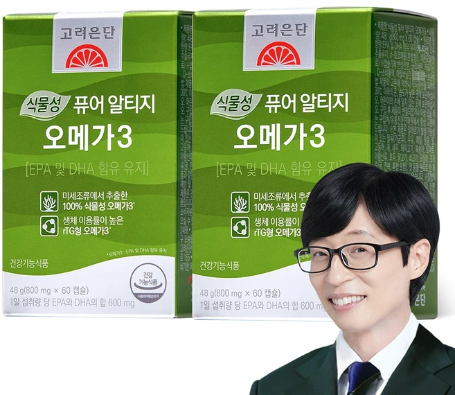 고려은단 식물성 퓨어 알티지 오메가3, 60정, 2개 - 쿠팡