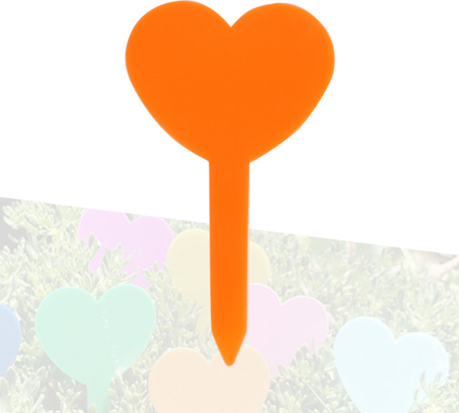 미미네아쿠아 하트 식물 이름표 (오렌지) 1개 -화분픽, 단품