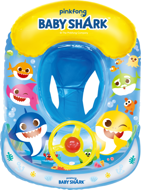 위니코니 미키마우스 미니마우스 팬콧 폴리 뽀로로 핑크퐁 캐릭터 아기 파라솔 보행기튜브, 22.핑크퐁 아기상어 자동차쿠션보행기(블루), 1개