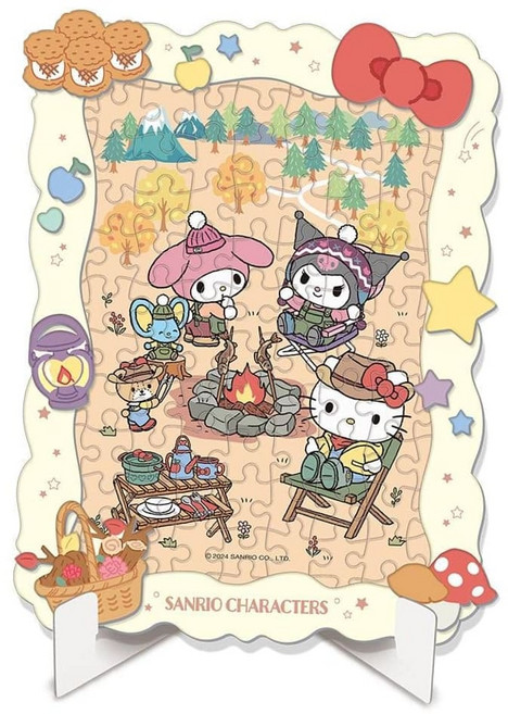 마이멜로디 TBZ 108피스퍼즐 산리오캐릭터 캠핑 액자 포함 TPD108-200, 본상품