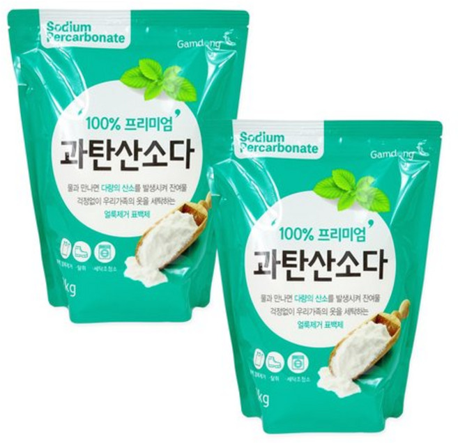 테온셀 감동 과탄산소다(2kg)-2개 청소 세탁 표백제 천연세제, 2kg, 1개