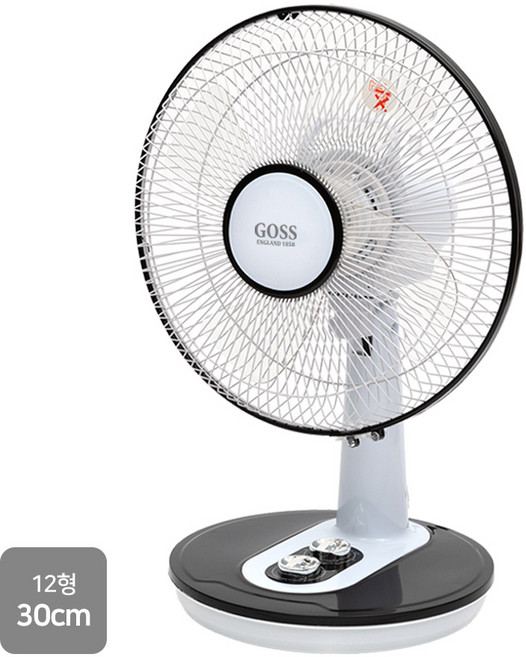 고스 좌석용 12인치(30cm) 선풍기 탁상용 가정용 사무실 원룸 자취방 데스크탑, 블랙