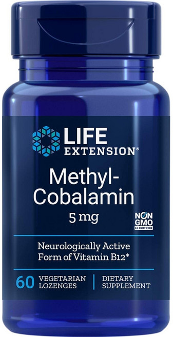 LIFE EXTENSION 甲鈷胺5mg素食含片, 60顆, 1個