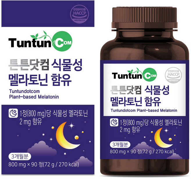 튼튼닷컴 식물성 멜라토닌 함유 [3개월분], 1개, 90정