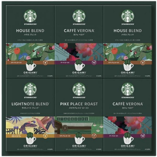 스타벅스 커피 봄 선물 오리가미 퍼스널 드립 기프트 하우스 블렌드 카페 베로나각 9gx4개x2 파이크 플레이스 로스트 라이트 노트 블렌드각 9gx4개x1, 스타벅스 커피 봄 선물 오리가미 퍼스널 드립 기프트 하