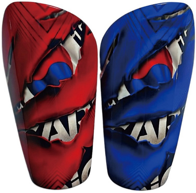 카디오 프로 정강이보호대 신가드 아대 미니 축구 보호대, 1세트, 레드블루