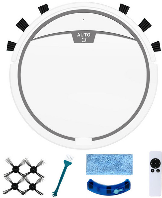 RUN 기술 스마트 물걸레 로봇청소기 올인원 자동 청소기 USB 충전, 화이트Rs300