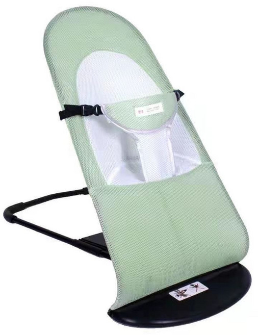 DIU 嬰兒搖搖椅嬰兒悠悠車搖籃搖搖籃牀哄娃神器搖搖椅躺椅哄睡安撫椅, 1件, 綠色雙網:+木珠玩具