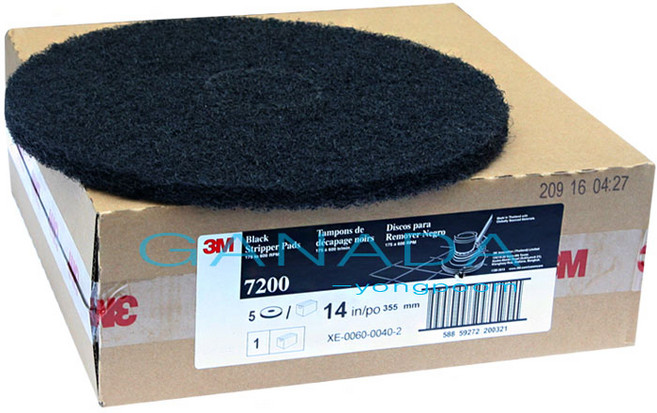 가나다용품 3M 흑색패드5장-1박스 사이즈선택 10인치~20인치 마루광택기패드 박리작업솔바닥청소솔 검정패드 왁스패드 돌돌이솔 거친솔, 1개, 12인치