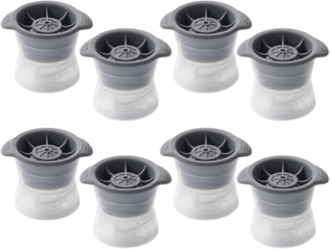 조앤제이 하이볼 위스키 원형 실리콘 왕 얼음틀, 그레이, 8개