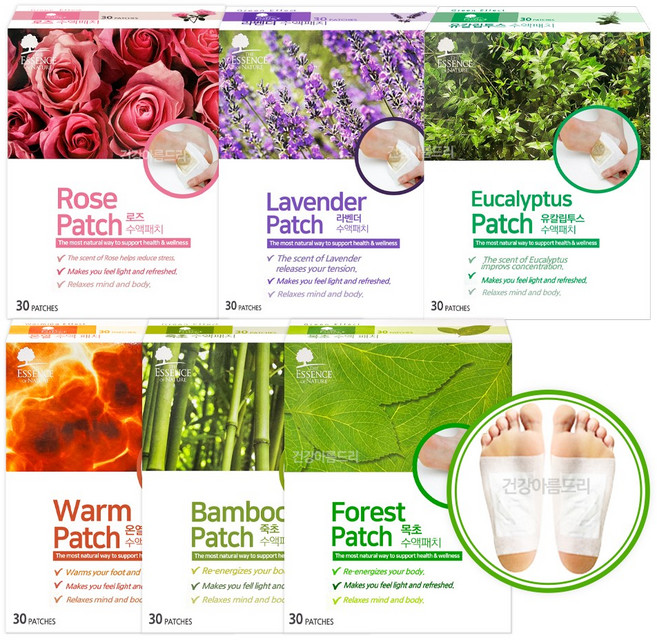 에센스네이처 아로마 수액패치 30매 + 2매 발바닥 발패치 시트, 로즈 30매, 1개