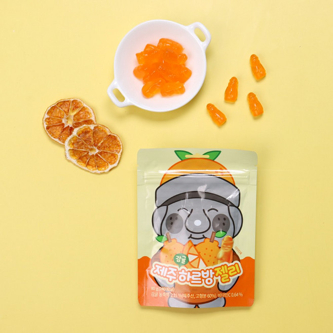 제주 감귤 하르방 젤리 비타젤리 비타민C, 80g, 1개