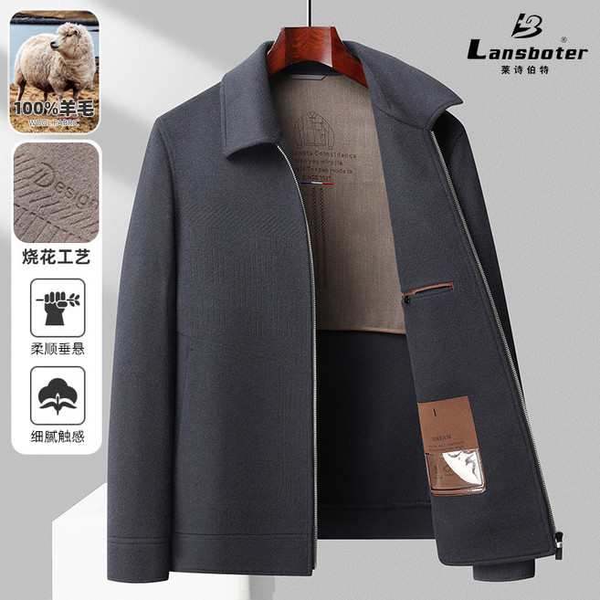 남성코트 핸드메이드 겨울 100% 울 양면 재킷 하프 도톰 코트 sk1