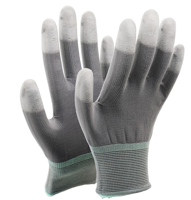 신정글러브 PU 손끝 코팅 장갑 양손 세트 M, 그레이, 10세트