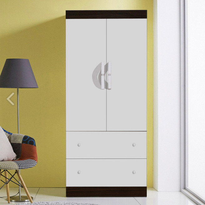 국내제작 직접배송 이느낌 넓이 810mm 키높이 1880mm 투서랍 장롱 옷장 싱글장, 왠지화이트