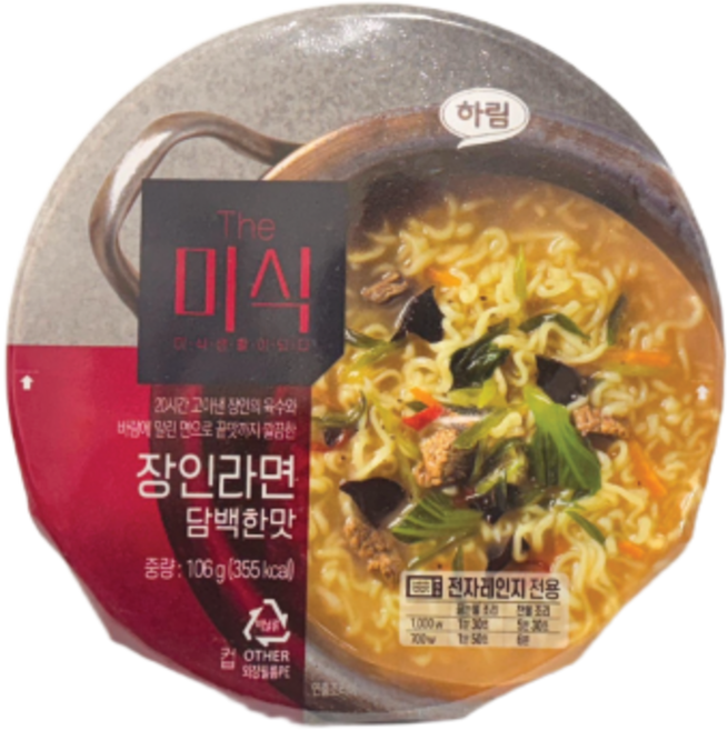 더미식 장인라면 담백한맛 컵 106g, 6개