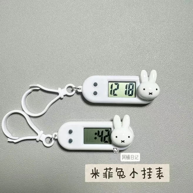 귀여운 미피 토끼 전자 시계 귀여운 만화 캐릭터 휴대용 학생용 책상 시간 읽기용 무소음 미니 시계, 01 A-1PCS
