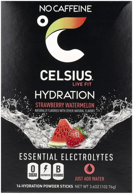 효과가 좋은 Celsius Live 핏 수분 필수 전해질 카페인 무함유 딸기 수박 수분 공급 분말 스틱 14개입 각 7.28g(0.26oz) 최저가격, CelsiusLive핏수분필수전해질카페인무함유딸기수박수 - 쿠팡