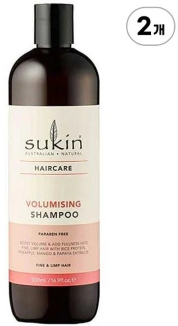 수킨 볼류마이징 샴푸 Sukin Volumising Shampoo 500ml, 2개 - 쿠팡