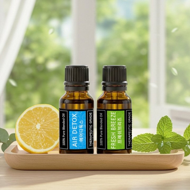 레노포프 공기정화 & 버그프리 천연 블렌딩 에센셜오일 2종 세트 (탈취/공기청정/벌레기피), 1개, 10ml