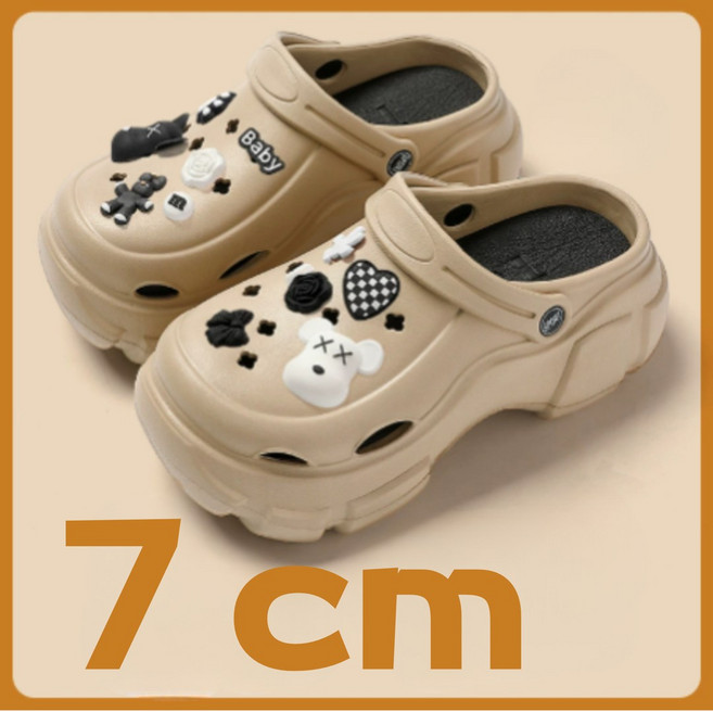 지애랑 푹신한 여성 키높이 슬리퍼 아쿠아 샌들 경량 파츠 7cm