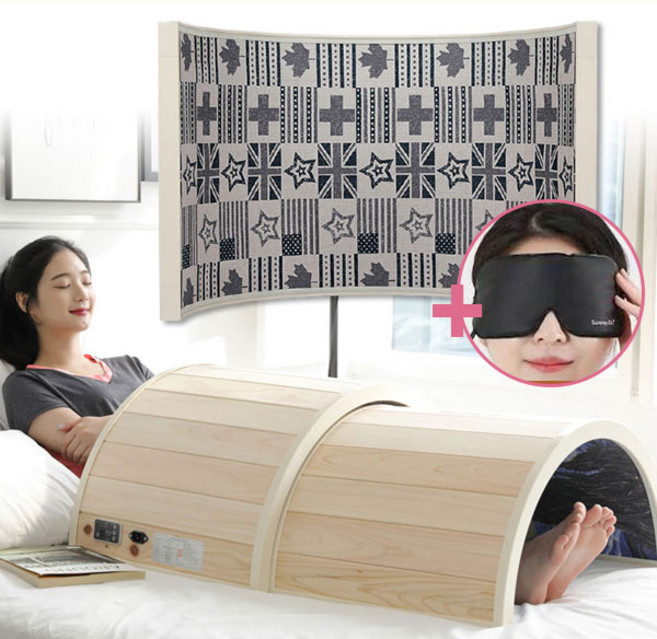 썬레이닥터 국내산 큐어돔 편백나무 원적외선 산림욕 대형 + 원적외선안대, 1개