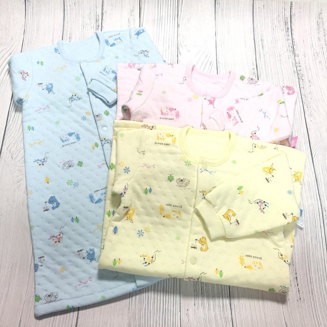 BabyShare 台灣製多款滿版圖案睡袍 日式和服 綁帶反摺手套 大寶寶長版肚衣 SU221022
