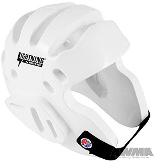 Pro Force ProForce 라이트닝 가라테/무술 스파링 헤드기어 (블랙 미디엄 (헤드 서클: 53.3-55.9cm) 327859, White