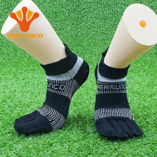 베룽코 스피너1 마라톤 러닝 쿠셔닝 물집방지 스포츠 발가락 양말, 블랙, 1개