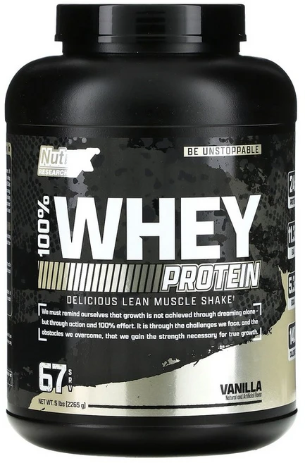Nutrex Research 100% Whey Protein Vanilla 5 lb (2 265 g ), 2267 g, 1개 - 쿠팡