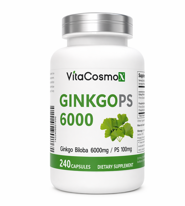 신제품 비타코스모 VitaCosmoX 포스파티딜세린 징코 PS 6000 (은행잎추출물+포스파티딜세린), 1개, 240정