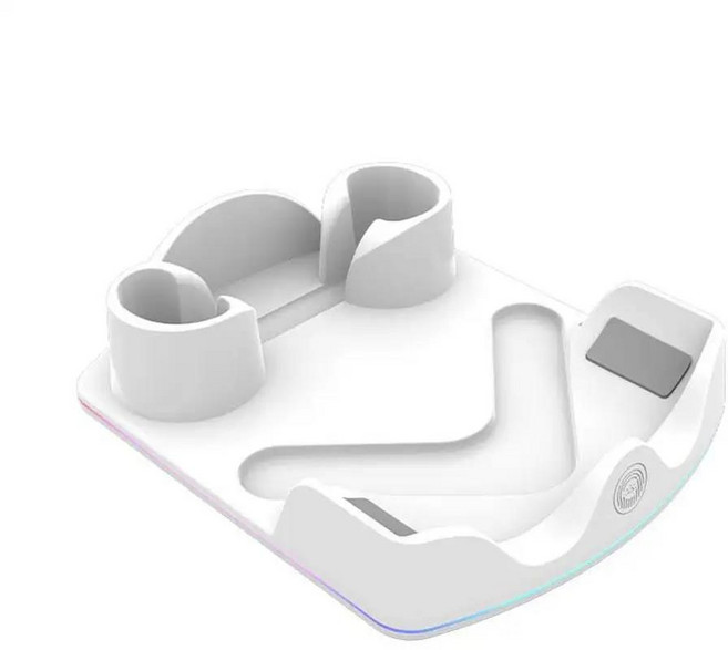 VR/AR 안경메타 퀘스트 3S VR 충전 스테이션 핸들 보관 랙 무선 충전 도크 핸들 정리함 (퀘스트 2 / Q6N0, 01 WHITE, 1개