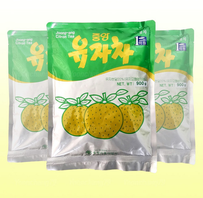 중앙 유자차 900g x 3개 유자가루 자판기용 에이드