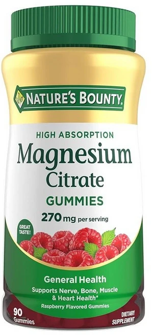 네이처스바운티 마그네슘 270mg 라즈베리맛 구미 90정, Nature's Bounty 네이처스 바운티 네이처스바, 1개 - 쿠팡