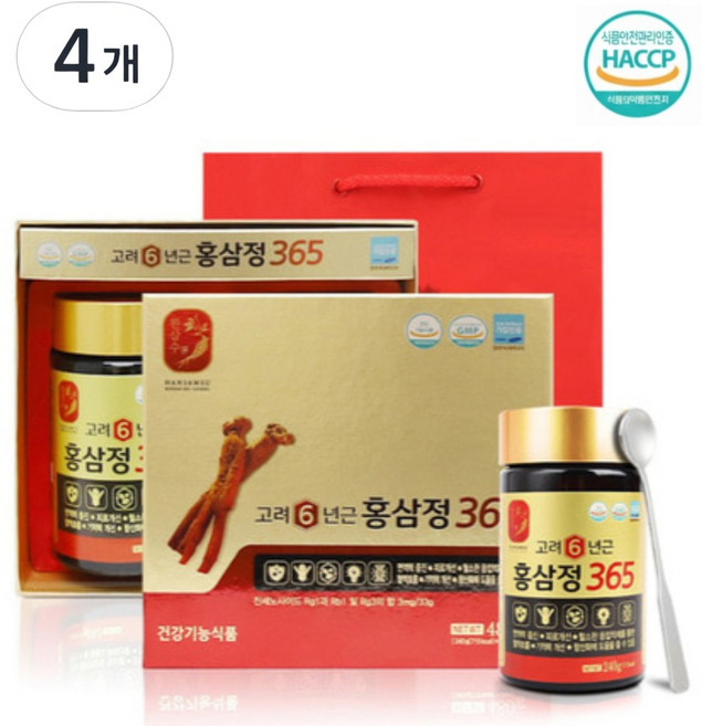 한삼수 고려 6년근 홍삼정365 2p, 480g, 4박스