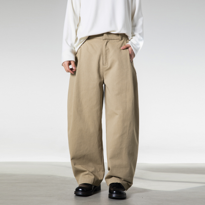 이루이 남성 와이드 슬랙스 핏 하이웨스트 남자 와이드 면바지