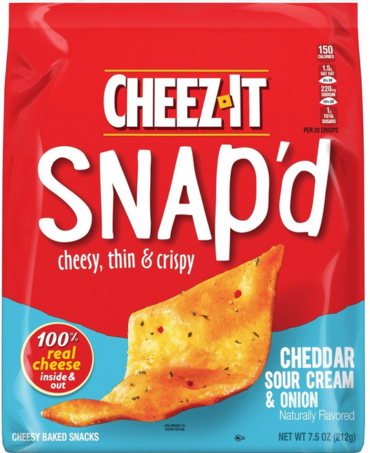 치즈잇 스냅드 치지 씬 & 크리스피 체다 사우어 크림 어니언, 1개, 212g