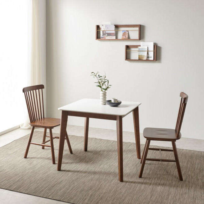 [지앤퍼니] 루카스 원목 포세린 12T 통세라믹 2인 식탁 테이블 (착불), 세라믹 선택:화이트, 상세 설명 참조