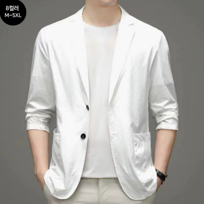 FANSYLI 남자 정장자켓 남성용 비즈니스 정장 자켓 블레이저 자외선차단 코 트 가디건 직장인 면접복장 하객룩 오피스룩 봄자켓 간절기 2603JLL6150