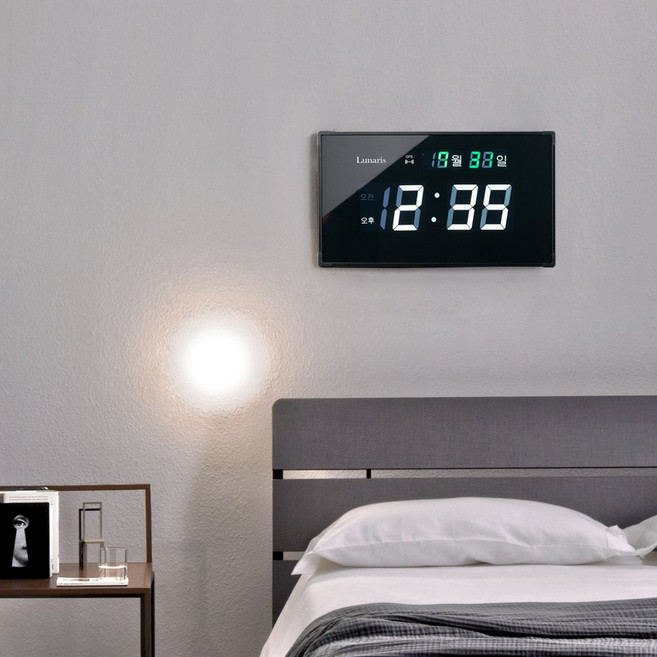 국산 루나리스 GPS 수신 LED 디지털 전자벽시계(소), 단품