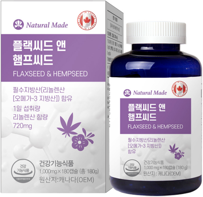 라이프리 내츄럴메이드 플랙씨드 앤 햄프씨드, 1개