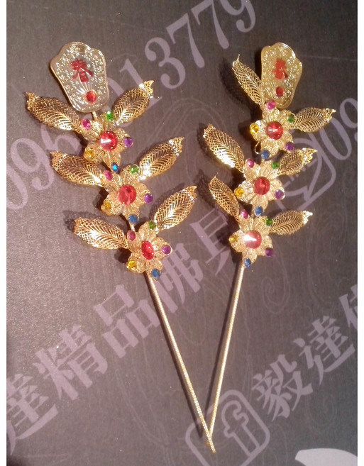 毅達佛具 虎爺 神明爐春花 金色 1尺, 1個