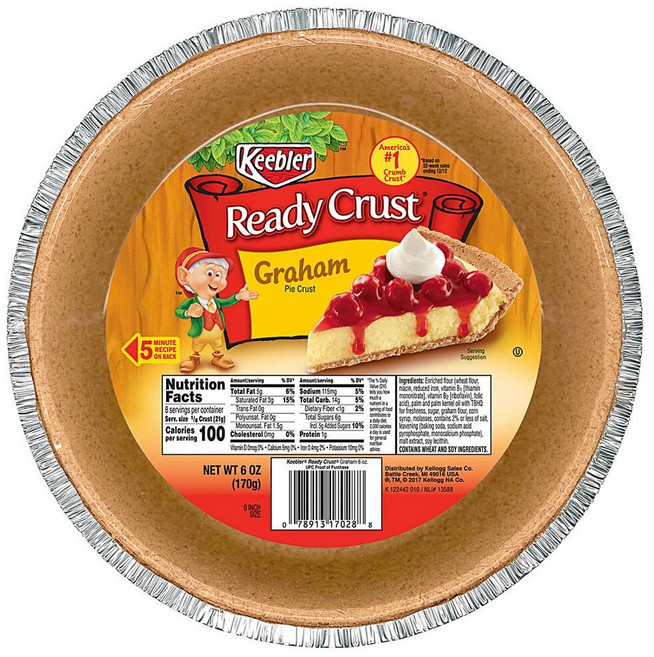 키블러 레디 크러스트 9인치 그라함 KEEBLER® Ready Crust 6 oz. Graham 9 Pie Shell