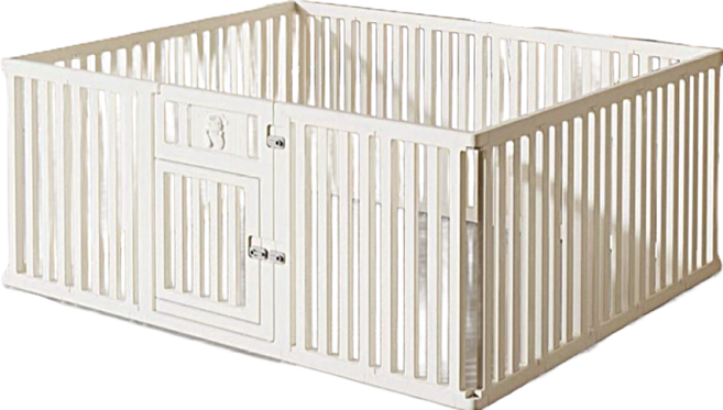 簡約多功能寵物安全圍欄, 1個, 10片1門90*90或60*120, 高度75cm米白