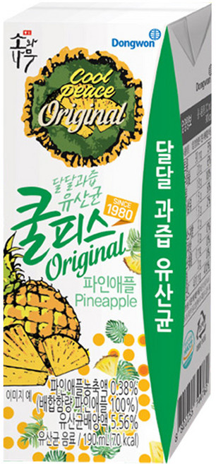 쿨피스 파인애플, 190ml, 20개