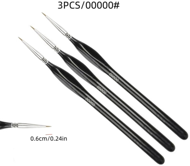 6개 미니 페인트 브러쉬 세트 마이크로 디테일 페인트 브러쉬 6mm 미세 팁 브러쉬 아크릴 수채화 유화 얼굴 네일 모델용, [02] 3pcs