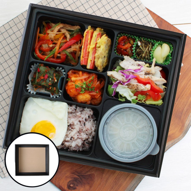 블랙_정찬도시락 외피-하 일회용 도시락 덮밥 프리미엄도시락 배달 포장용기 [200개]